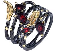 Anello da donna alla moda con piuma e foglia finta gemma anello per feste banchetti gioielli regalo bello e intelligente