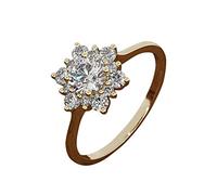 Anello da donna alla moda da principessa, anello da sposa, coppia di promesse, anello di fidanzamento, anello di anniversario, set di gioielli per le donne, 7, lega di alluminio, Nessuna pietra