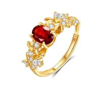 Anello da donna con ametista viola, peridoto verde, granato rosso, topazio/citrino, anello con gemma ellittica in argento sterling s925, gioiello da donna e ragazza, colore oro, Argento