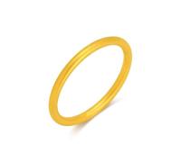 Anello da donna con dita piccole, stile vintage, opaco, sottile, in oro giallo 24 carati, regalo divertente per le donne, Oro giallo 24 carati, Senza Gemstone