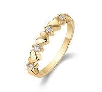 Anello da donna con dito piccolo, anello celebrità migliore amica, anello a cuore lucido con 2 mm, moissanite rotonda oro giallo 9 carati, misura 63 (20,1)