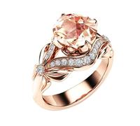 Anello da donna con nodo a farfalla, in oro rosa, con zirconi color champagne, è la prima scelta per fare un regalo, Acciaio inossidabile, Zircone sintetico