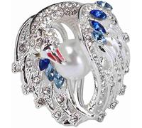 Anello da donna con perline di limitazione in cristallo retrò, squisito anello a forma di animale, gioiello da donna n. 9 intelligente e attraente