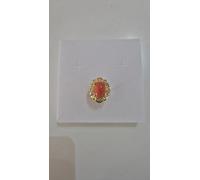 ANELLO Da Donna Con Pietra CORALLO ROSSO Ovale In ORO GIALLO 18 Karati 750/1000