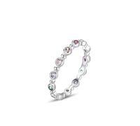 Anello da donna con pollice, anello da donna con gemma creata, argento bianco 14 carati, misura 62 (19,7)