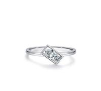 Anello da donna con pollice, anello da donna, piccolo dito rombo in argento con taglio marquise, diamante bianco 14 carati, misura 53 (16,9)