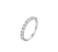Anello da donna con pollice, anello dichiarato, impilabile con moissanite rotondo, argento 9 K, bianco bianco, misura 60 (19,1)