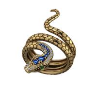 Anello da Donna con Serpente Creativo Colore Oro Occhio Verde Stile Punk Hip Hop Anelli di personalità del Partito Cool Girl Gift Gioielli di Moda