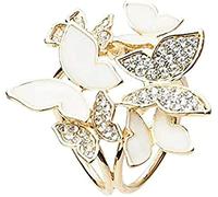 Anello da donna con tre anelli alla moda per sciarpa con fibbia moderna semplice a triplo scorrimento gioielli sciarpa di seta clip per vestiti, bianco professionale