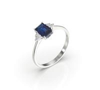 Anello Da Donna con Zaffiro in Oro Bianco Diamanti Gioielleria Scardi Firenze