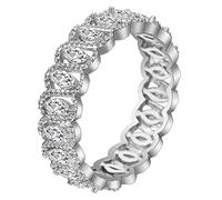 Anello da donna da sposa, anello personalizzabile in argento da donna, set a due spille, con zirconi per la festa della mamma, misura 11,5-61,5