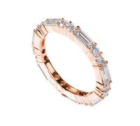 Anello da donna delicato, anello da donna "Eternity" per la migliore amica, regalo di compleanno, 57 (18.1), oro rosa 18 carati, Moissanite
