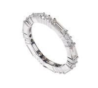 Anello da donna delicato, anello da donna "Eternity" per la migliore amica, regalo di compleanno, 60 (19.1), Oro bianco 14 car, Moissanite