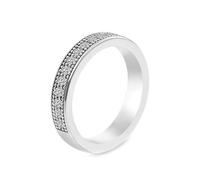 Anello da donna delicato anello da donna sottile Eternity anello con moissanite oro bianco e moissanite per compleanno, 60 (19,1), Moissanite