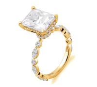 Anello da donna delicato anello geometrico con taglio rettangolare moissanite regalo divertente per le donne, 50 (15,9), Moissanite