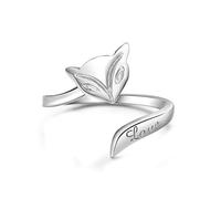 Anello da donna Formato regolabile Moda Fox Cristallo Diamante bianco Anello da donna Accessori per gioielli Regalo di compleanno Conveniente e durevoleIntelligente e attraente.