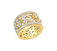 Anello da donna in argento 925 con diamanti di Ellen K. Anello in argento ste...