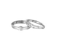 Anello da donna in argento, anelli da uomo a punto debole dell'armatura in argento 925 regolabile, Ajustable, Argento 925/1000, zirconia cubica