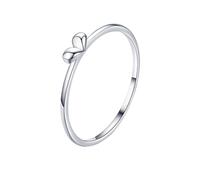 Anello da donna in argento sterling 925, anello di fidanzamento a forma di cuore, senza pietra, delicato per le donne, Nessuna pietra preziosa