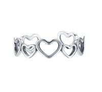 Anello da donna in argento sterling 925, anello di fidanzamento aperto, senza pietra, regolabile, per donne, Nessuna pietra preziosa