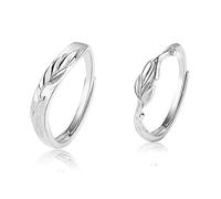 Anello da donna in argento Sterling 925, con foglie regolabili, regalo per 40 anni, donna, Ajustable, Argento 925/1000, Senza Gemme