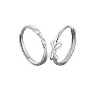 Anello da donna in argento Sterling 925, con nastro di Möbius regolabile, regalo per uomo di compleanno, Ajustable, Argento 925/1000, Senza Gemme