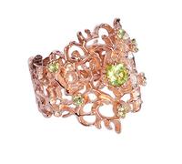 Anello da donna in argento Sterling 925 placcato oro rosa con peridoto e pietra preziosa gioielli promessa di matrimonio misura 17 Pietro, Peridoto