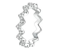 Anello da donna in argento sterling con diamante pieno di mosan che indossa un temperamento versatile., No.6 (American size), Metallo