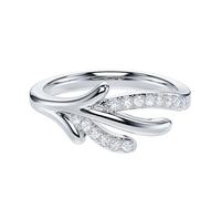 Anello da donna in argento Sterling con diamante sintetico rotondo taglio brillante o vera moissanite cervo renna corna stile promessa anello per le donne, Metallo Argento sterling Metallo Argento