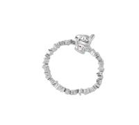 Anello da donna in argento sterling fatto a mano con cucciolo irregolare, design semplice, temperamento dolce -J0714