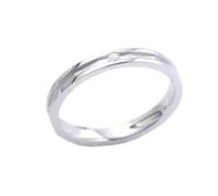 Anello da donna in argento Sterling Pt950 e oro bianco 9 K/14 K/18 carati, 21 (19,4), Oro bianco 18 carati (750), Diamante