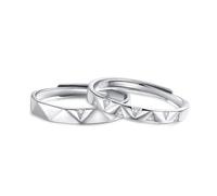 Anello da donna in argento vintage, anello di fidanzamento da donna, argento 925, triangolo geometrico regolabile, Ajustable, Argento 925/1000, zirconia cubica