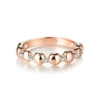 Anello da donna in oro 375, con perle e diamanti in oro rosa 9K, misura 60 (19,1)