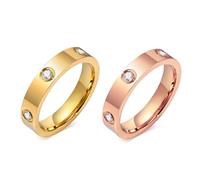 Anello da donna in oro placcato in oro 18 carati con zirconia cubica, anello dell'amicizia per festa di matrimonio, gioielli alla moda, non si ossidano, regalo di Natale, Zirconia cubica