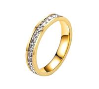 Anello da donna in oro rosa, con quadrante singolo quadrato e leggero, non sbiadisce, per ragazze dagli 11 ai 14 anni, 6 1/2, Metallo, Nessuna pietra preziosa