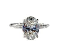 Anello da donna lungo ovale a quattro griffe, anello da sposa per sposa, anello da indossare tutti i giorni