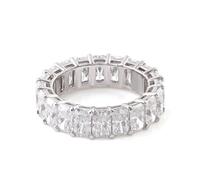 Anello da donna minimalista, anelli di fidanzamento Eternity Re Karatangle con moissanite oro bianco, 50 (15,9), Moissanite