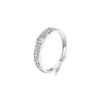 Anello da donna minimalista, anello da donna con dito medio con gemma creata, argento bianco 14 carati, misura 60 (19,1)