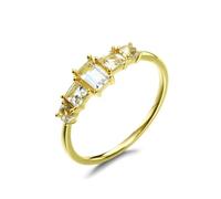 Anello da donna moderno, anello da donna per dito medio, quattro artigli, topazio oro, gioielli da donna, 18 (18,5), Oro 18 carati, Topazio