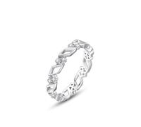 Anello da donna moderno, con diamanti in argento 9 K, misura 16 (17,8)
