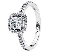 Anello Da Donna Pandora In Argento Con Quadrato Scintillante E Aureola 193555C02