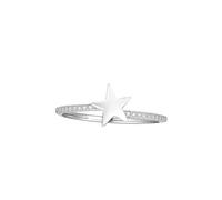 Anello da donna per dito medio, anello celebrità migliore amica, stella, argento con taglio rotondo, laboratorio, diamante bianco 9 K, misura 50 (15,9)