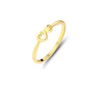 Anello da donna per dito medio, anello dell'amicizia, delicato e semplice, oro giallo 18 carati, misura 63 (20,1)