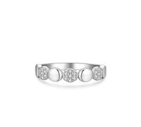 Anello da donna per dito medio, anello di fidanzamento da donna cerchio argento con taglio rotondo laboratorio diamante 14 carati oro bianco misura 50 (15,9)