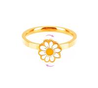 Anello da donna placcato in argento Sterling con margherita, per ansia, rotazione libera, antistress, aperto, impilabile, promessa, dichiarazione, alla moda, dolce e calmante, idea regalo per