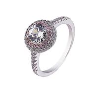 Anello da donna regolabile, con pietre preziose, per feste, ornamenti multipli, rosa, 7, Elegante