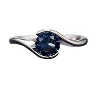 Anello da donna semplice in con diamante rotondo con braccio di moda Buoni Anelli (E, One Size)