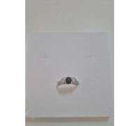 ANELLO Da Donna Trilogy In ORO BIANCO 18 Karati 750% Con Zirconi Blu E Bianchi