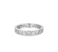 Anello da donna vintage, anello di fidanzamento con scollo a triangolo invertito argento con taglio rotondo Laboratorio Diamante oro bianco 14 K, misura 49 (15,6)