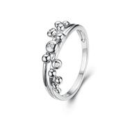 Anello da donna vintage, con geometria, set di gioielli da donna, 54 (17.2), Oro bianco 9 K, Moissanite